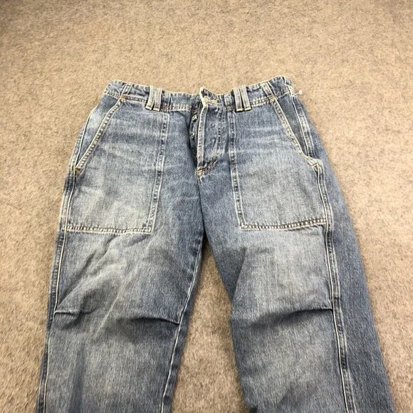 Citizens Of Humanity Jeans Womens 25 Blue Medium Wash Relaxed Cuffed Tapered - Picture 3 of 11